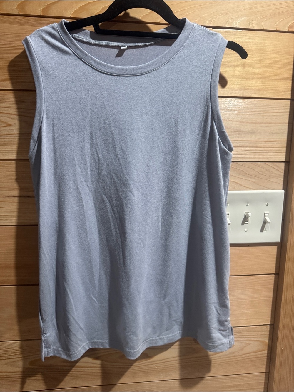 Amazon Light Blue Women's Sleeveless Tank Top - Crew Neck